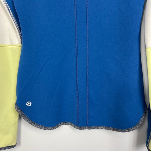 Lululemon Runder Under Long Sleeve Limitless Blue Heathered Coal Clarity Yellow - Picture 12 of 16